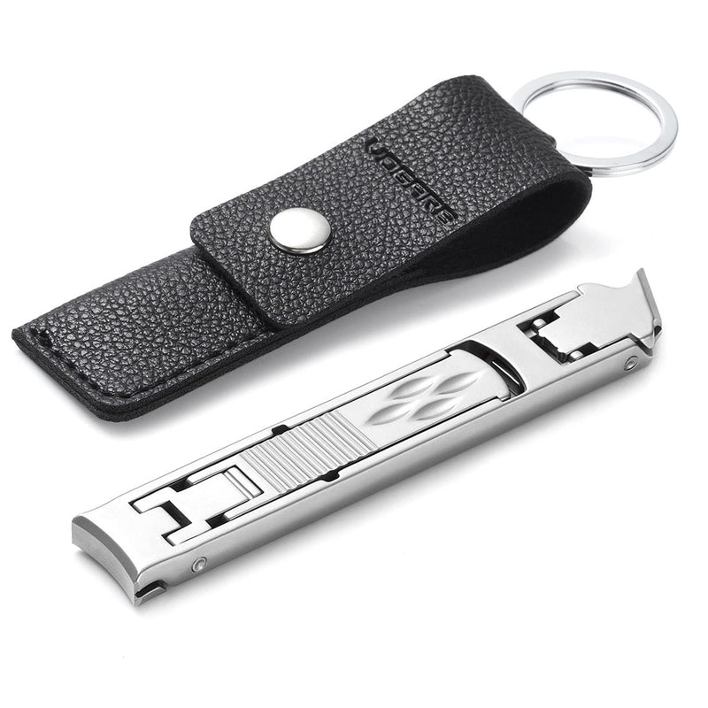 VOGARB Portable Nail Clippers For Thick Nails Ultra Thin Foldable Wide Jaw Opening Cutter With Safety Lock Double Head Curved and Bevel Trimmer For Toenail Fingernail Travel Design (Silver) Silver - NewNest Australia