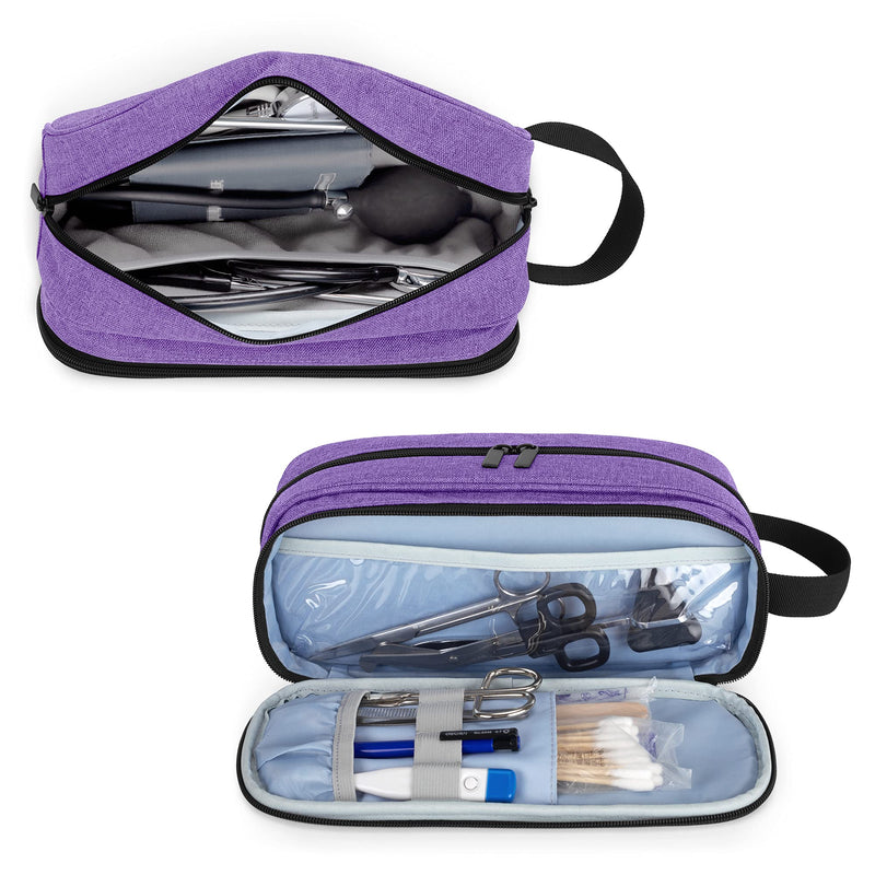 Trunab Stethoscope Carrying Case Compatible with 3M Littmann/MDF/ADC, Hold Two Stethoscopes or BP Cuffs, Medical Case with Extra Pocket for Nurse Accessories, Essentials for Nurses, Doctors, Purple - NewNest Australia