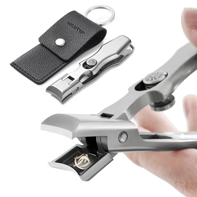 VOGARB Nail Clippers For Thick Nails Large Wide Jaw Opening Cutter with Safety Lock Heavy Duty For Ingrown Toenail Fingernail No Splash Trimmer With Catcher For Men Women Adult Seniors (Silver) Silver - NewNest Australia