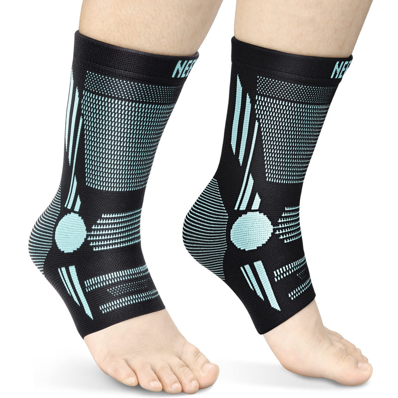 NEENCA Professional Ankle Brace Compression Sleeve (Pair), Ankle Support Stabilizer Wrap. Heel Brace for Achilles Tendonitis, Plantar Fasciitis, Joint Pain,Swelling,Heel Spurs, Injury Recovery, Sports L Blue - NewNest Australia
