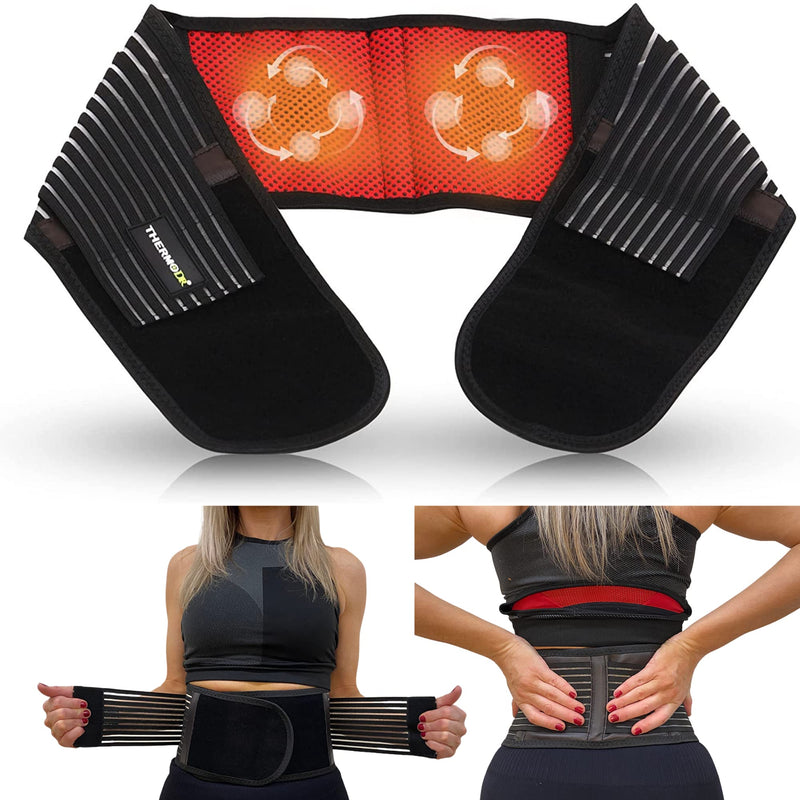 Heated Back Support Belt with Self Heating Infrared Technology | Ideal for Back Pain Relief | Lower Back Support Belt For Men & Women with Tourmaline Gem Stones and Magnets - NewNest Australia