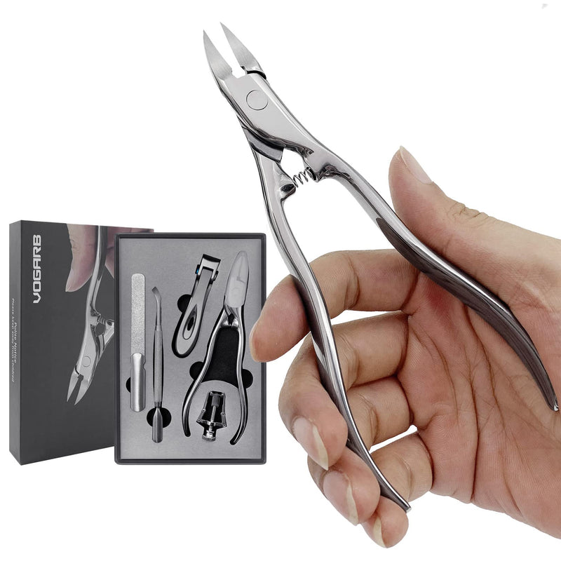 VOGARB Nail Clippers Set For Thick/Ingrown Nails Toenail 5pcs in 1 Large Long Handle Trimmer Wide Opening Cutter Heavy Duty Professional Podiatrist Pedicure Tool For Adult Seniors(JCDK5PS) Jcdk5ps - NewNest Australia