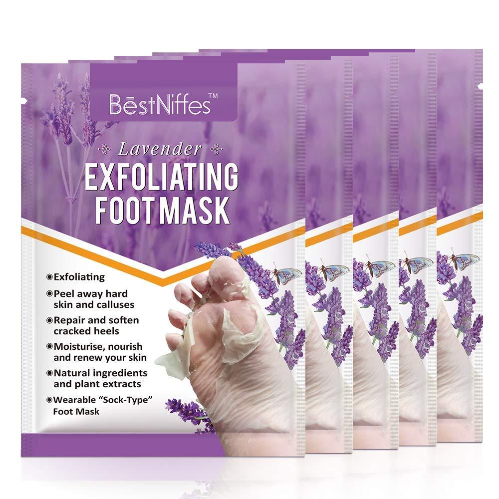 5 Pairs Foot Peel Mask - For Cracked Heels, Dead Skin & Calluses - Make Your Feet Soft & Get a Smooth Skin, Removes & Repairs Rough Heels, Dry Toe Skin - Exfoliating Peeling Natural Treatment - NewNest Australia