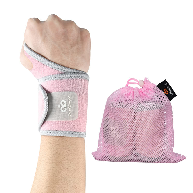 INDEEMAX Copper Carpal Tunnel Wrist Brace 2 Pack, Adjustable Wrist Support Braces for Pain Relief, Arthritis, Tendonitis, Men and Women Compression Wraps Straps for Right and Left Hand Bands Pink - NewNest Australia