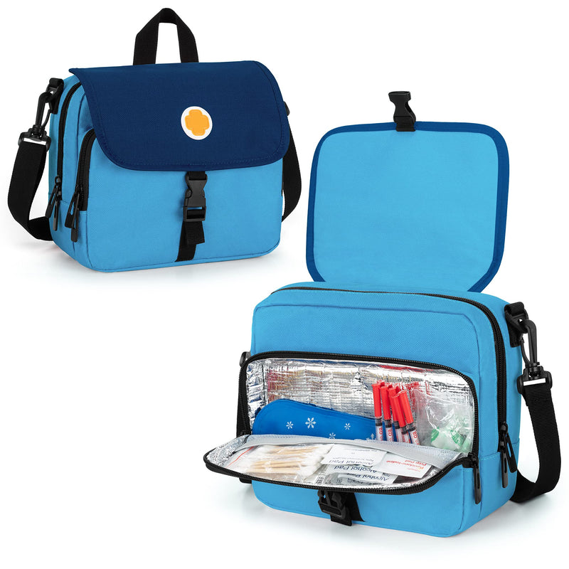 CURMIO Insulin Cooler Travel Case for Kids, Portable Diabetic Supplies Organizer with Insulated Pocket and Shoulder Strap for Insulin Pens and Diabetic Supplies, Blue - NewNest Australia