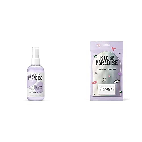 Isle of Paradise Fake Tan Set Water (200ml) Dark & Mitt, Hydrating Self Tanning Water Natural Ingredients & Vegan - NewNest Australia