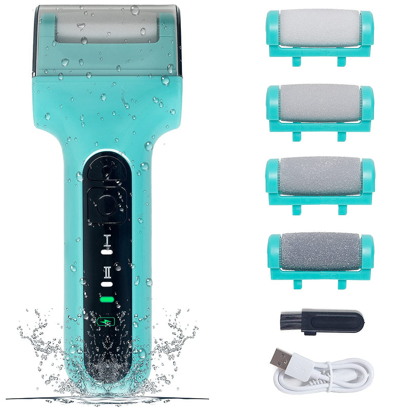 Electric Foot Callus Removers, Rechargeable Foot File with 4 Roller Heads Portable IPX7 Waterproof Foot File,LED Light, 2 Speeds, Professional Pedicure Tools Feet Care for Dead, Hard Cracked Dry Skin - NewNest Australia