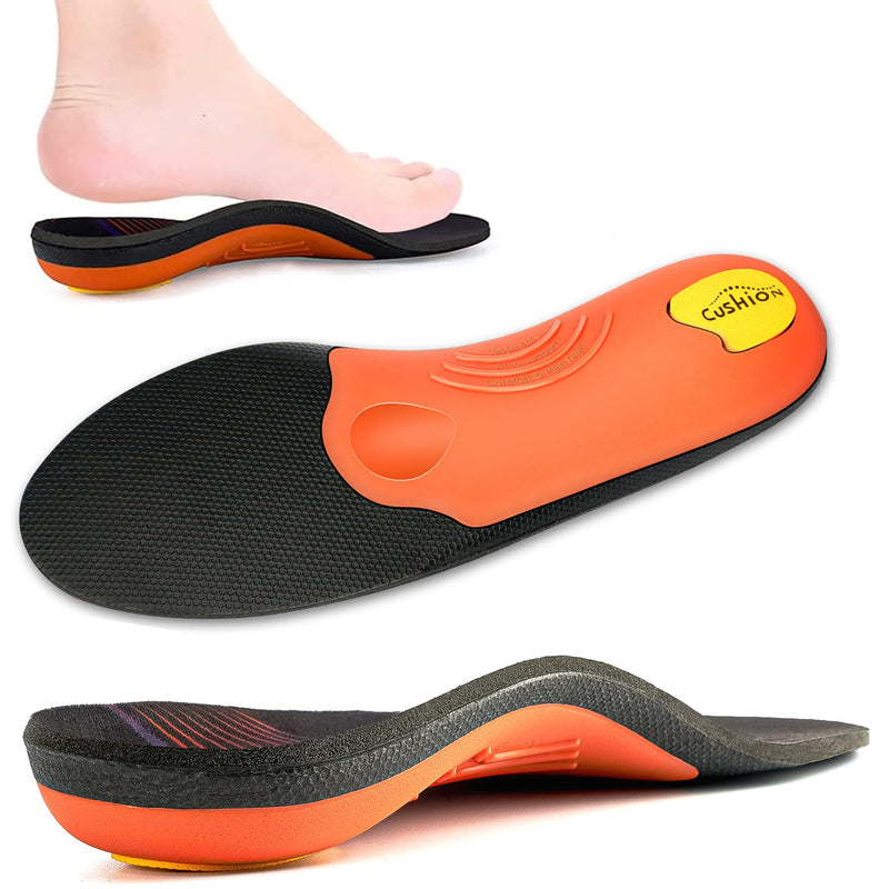 Full Length Metatarsal Arch Support Shock Absorption Orthotic Insole,Insert for Flat Feet,Plantar Fasciitis,Relieve Foot Soreness Unisex,Suitable Athletic,Work Shoes(Size:UK-12,Length:12",Black) UK-12-30.5CM--12" Black - NewNest Australia