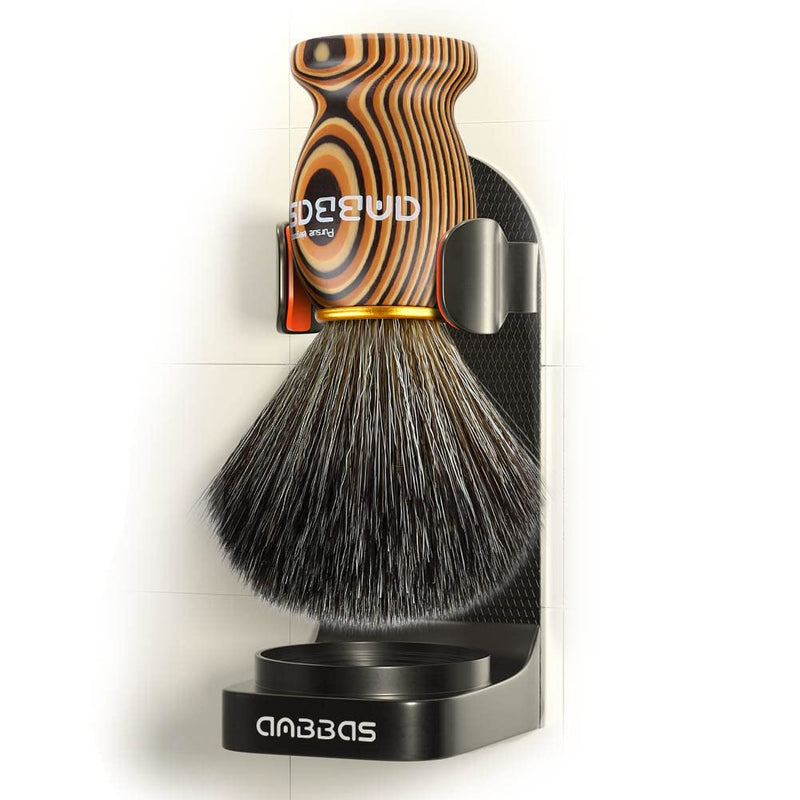 2IN1 Shaving Brush with Holder Set for Manual Shaving, Anbbas Synthetic Hair Brush with Wood Handle,Black ABS Hanging Design Adjustable Shaving Stand for Most Wet Shave Brushes 2in1-Stripe - NewNest Australia