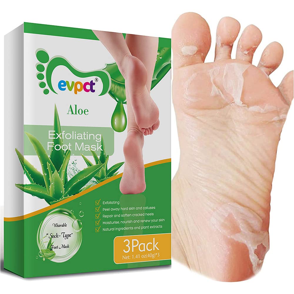 Foot Peel Mask, Feet Exfoliating Mask, Cracked Heel Repair, Dead Skin Remover for Baby Soft Feet, Moisturizing Natural foot mask for men & Women (Aloe vera) Aloe vera - NewNest Australia