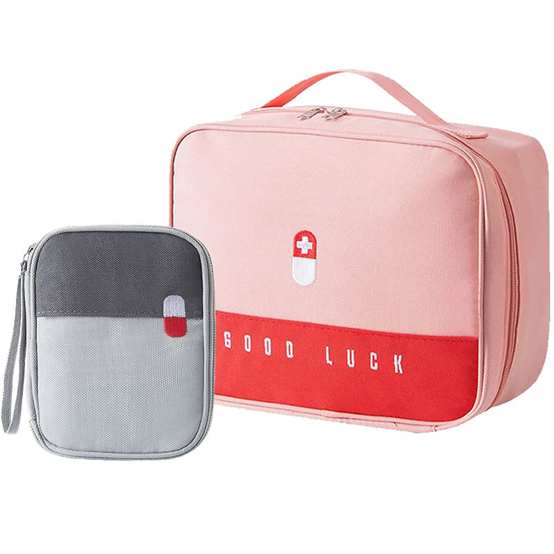 2 Pieces Emergency Storage Bag, Empty Medicine Bag, Travel Medicine Storage Bag, First Aid Kit Empty Bag, for Emergencies at Home, Office, Travel, Hiking, Camping (2 Size) - NewNest Australia