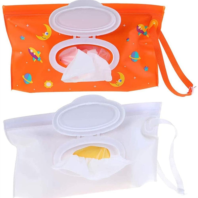 2 Pcs Wet Wipe Pouch Baby Wipes Case Holder Reusable Wet Wipe Bag Cases Travel Wipe Case Dispenser Wipe Pouches for Baby Wipes Personal Wipes Travel Outdoor - NewNest Australia