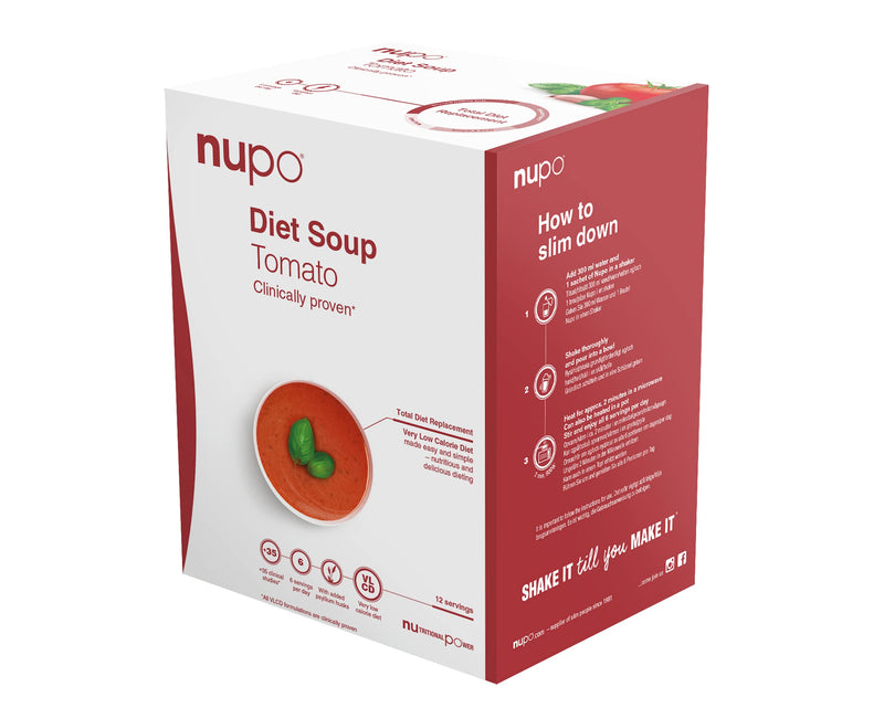 NUPO Diet Soup Tomato – Premium Diet Meal Replacement for Weight Loss I Clinically Proven Savory Meals for Efficient Weight Reduction I 12 Servings I Very Low Calorie Diet, Gluten Free, GMO Free 12 Servings (Pack of 1) - NewNest Australia