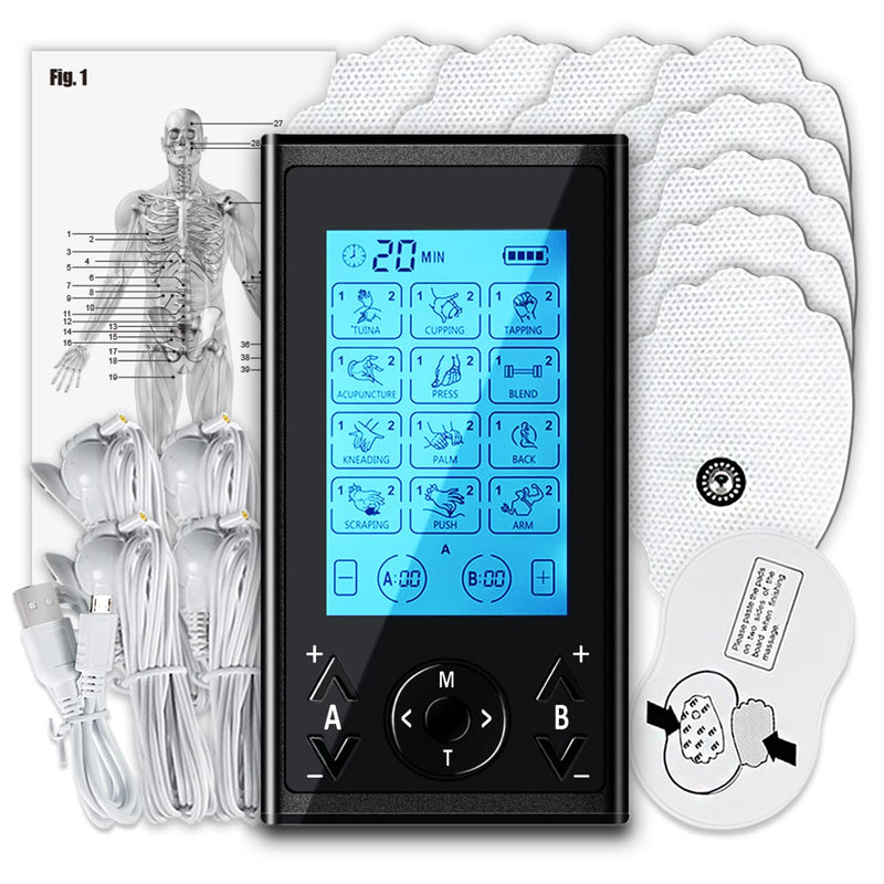 Easy@Home TENS Machine for Pain Relief - 24 Modes 4 Channels TENS Machine Portable Rechargeable for Arthritis, Back, Labour, Period, Sciatica, Knee, Nerve, Endometriosis, Muscle & Joint Pain Relief - NewNest Australia
