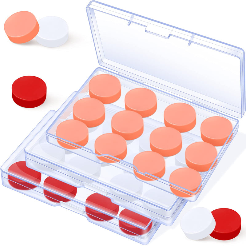 36 Pairs Gel Ear Plugs Reusable Silicone Earplugs Waterproof Swimming Earplugs Noise Cancelling Ear Plugs for Adults Kids Ear Plugs for Swimming Sleeping Snoring Studying (White, Red, Orange) White, Red, Orange - NewNest Australia