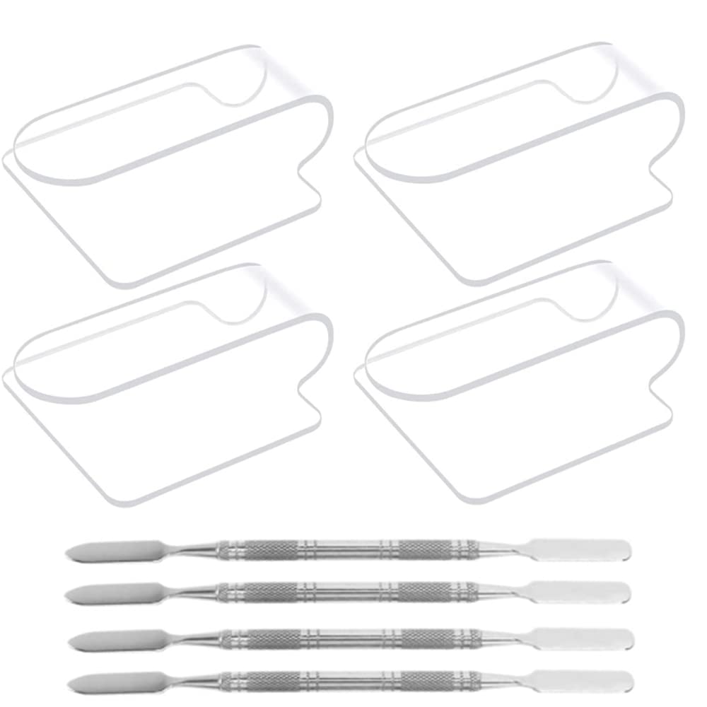 4 Pcs Makeup Mixing Palette with Spatula for Foundation Acrylic Clear Makeup Cream Foundation Eyeshadow Palette with 4 Pcs Spatula Tool - NewNest Australia