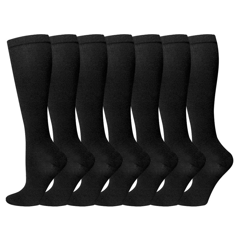 Compression Socks for Women and Men, 7 Pairs Medical Compression Stockings 15-20 mmHg Support Socks for Athletic, Varicose Veins, Running, Cycling, Hiking, Flight, Travel, Nursing, Pregnancy Black S-M - NewNest Australia