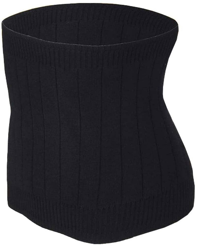 Thermal Cashmere Knit Lumbar Warmer Lower Back Support Belt Brace Stomach Kidney Warmer Abdominal Binder Waist Trimmer Band Postpartum Belly Wrap - Warming Kidney & C Section Surgical Recovery S-suggest 40-50KG Black - NewNest Australia