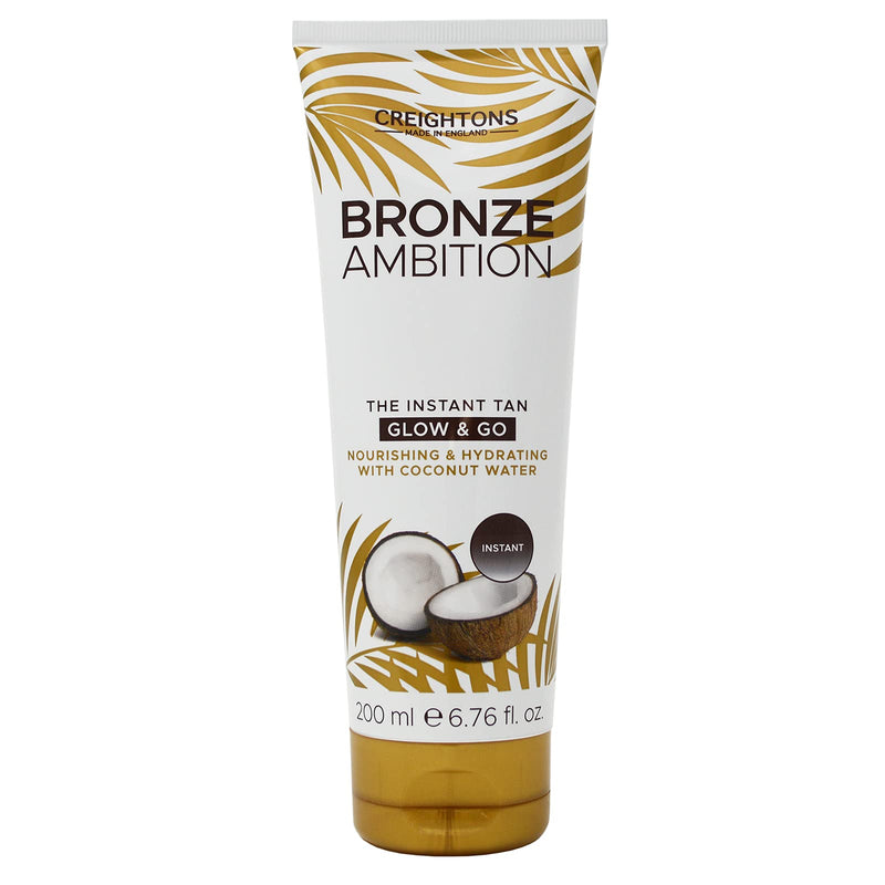 Creightons Bronze Ambition Glow & Go Instant Fake Tan (200ml) - Enriched with Coconut Water to nourish your skin whilst you tan. Provides an immediate, streak-free & natural looking tan. - NewNest Australia