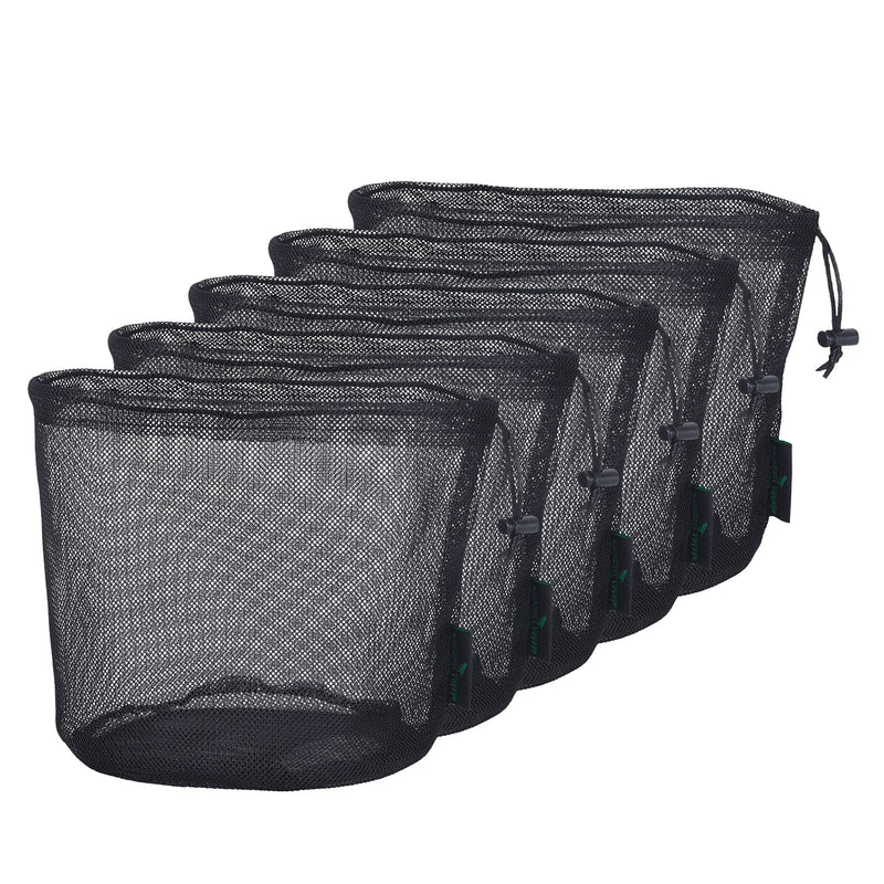 iBasingo Black Drawstring Bags Mesh Bag Nylon Sack Durable Net Bag Small Travel Stuff Sack Mesh Storage Ditty Bag for Cosmetics Shower Gels Bottle Pot Tennis Golf Ball Outdoor Tools 5 pieces/lot Bvp04xl: 7,09 X 7,68 Inches - NewNest Australia