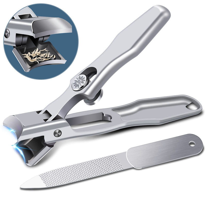 Nail Clippers - DRMODE Upgraded Wide Jaw Opening No Splash Nail Clippers for Thick Nails with Catcher,Toenail Clippers Long Handled Nail Cutter with Sharp Curved Blade for Men Senior - NewNest Australia