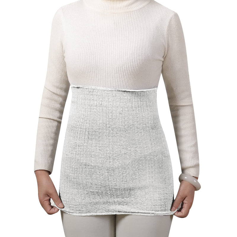 Dual Layers Thin Waist Kidney Warmer Bellyband Elastic Lower Back Stomach Belly Wrap Brace Seniors Thermal Lumbar Waist Abdomen Warmer Support for Cold Weather, Light Grey - NewNest Australia