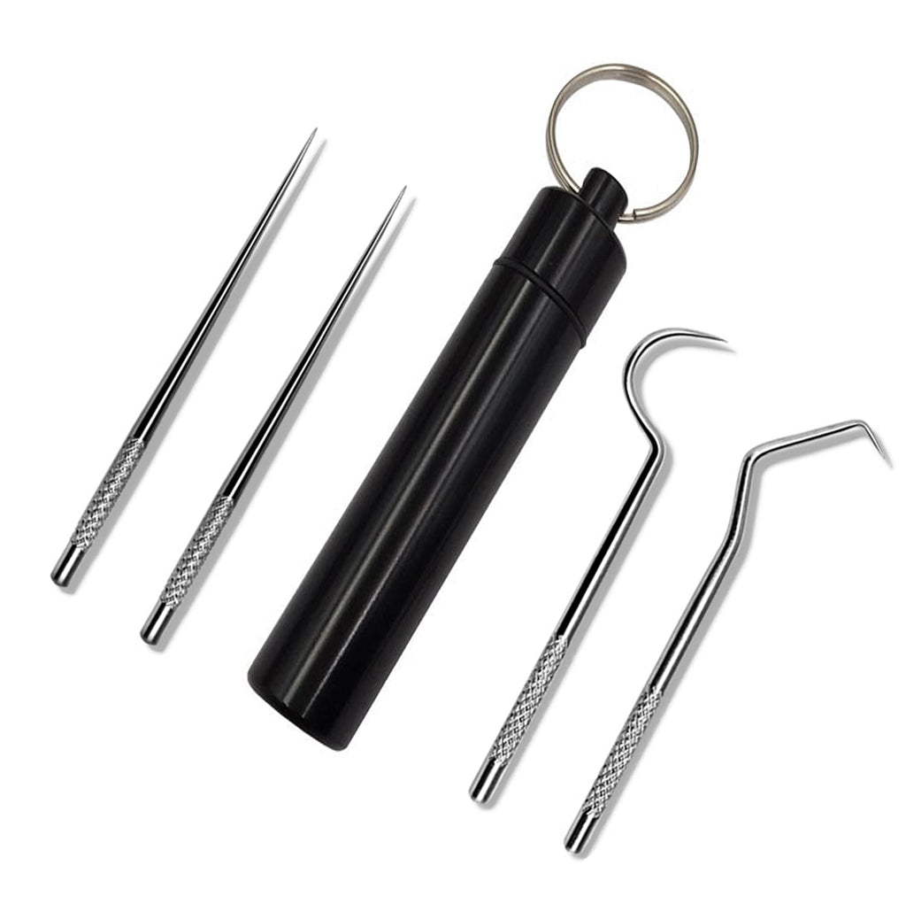 Stainless Steel Toothpicks Reusable Metal Toothpicks Cleaning Tools Kit Consists of 2 Straight Toothpicks and 2 Elbow Toothpicks Food-Grade Stainless Steel Toothpicks Gift for Thanksgiving Day - NewNest Australia