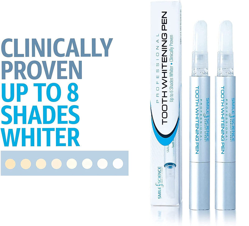 Smile Science Harley Street - Dual Professional Advanced Teeth Whitening Pen (Pack of 2) - Upto 8 Shades Whiter - 100% safe for Enamel - Vegan - For Sensitive Teeth - Rapid Results - Clinically Proven - NewNest Australia