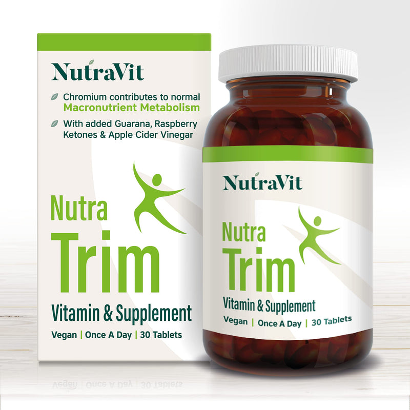NUTRATRIM - Weight Management Supplement | Slimming Tablets - 30 Tablets - Helps Achieve Weight Goals & Digestion | with Raspberry Ketones, Apple Cider Vinegar & Green Tea - Vegan - NutraVit - NewNest Australia