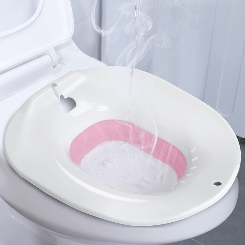 Foldable Sitz Bath for Toilet Seat, Sitz Basin for Hemorrhoids, Postpartum Care, Perineum Treatment, Cleansing & Detox, Yoni Steam Seat Fits Standard Toilets, Vaginal/Anal Soaking Steaming Seat - NewNest Australia