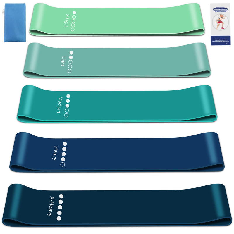 You vs You Resistance Bands with Storage Bag & Instruction, Strong Loop Fitness Band for Home Gym Exercise Workouts Yoga, Tone & Strength Men & Women, Colour Coded Resistance, Sweat Proof BLUE - NewNest Australia