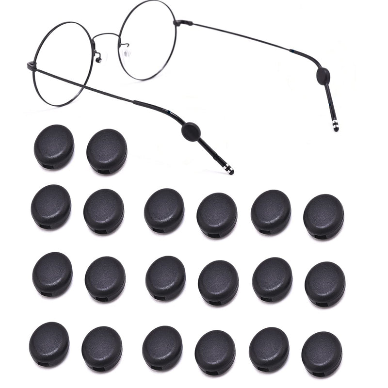 Silicone Eyeglasses Temple Grips Retainer, 2021 Upgraded Mini Round Eyewear Retainer, Anti-Slip Glasses Retainers, Frame Grips for Spectacle, Sunglasses, Glasses, Eyewear, 10 Pairs,Black Black - NewNest Australia