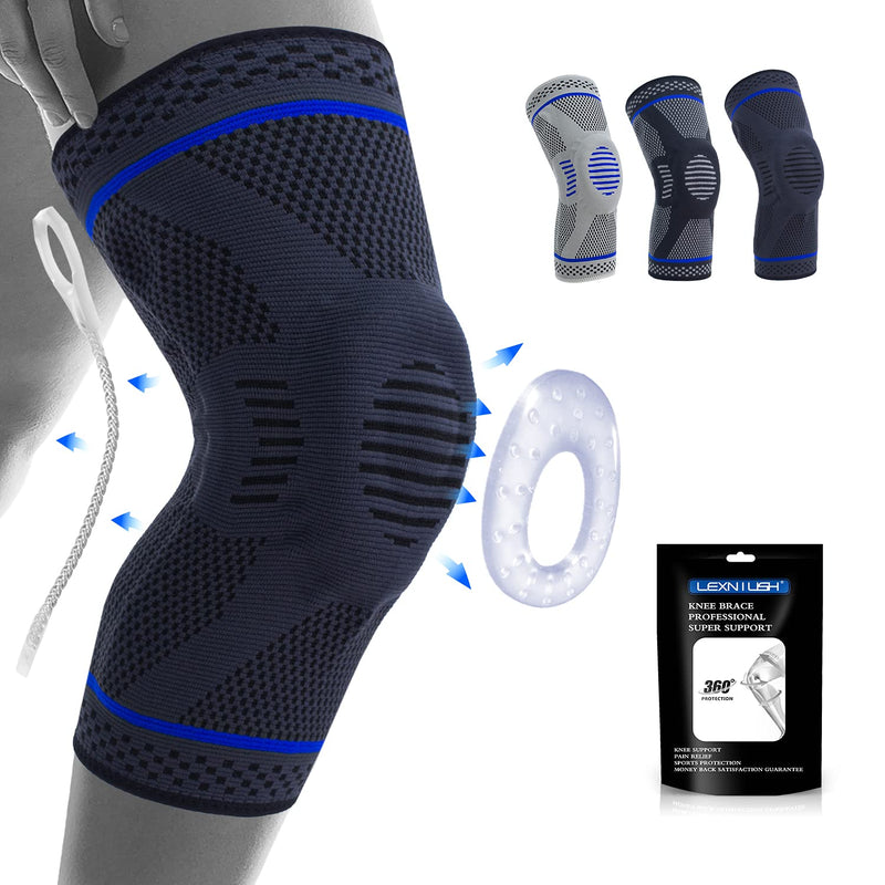Professional Knee Brace Compression Sleeve - Best Knee Braces for Men Women, Medical Grade Knee Support Protector for Running, Meniscus Tear, Arthritis, Joint Pain Relief, Sports Injury Recovery N2/Dark Grey 3XL - NewNest Australia