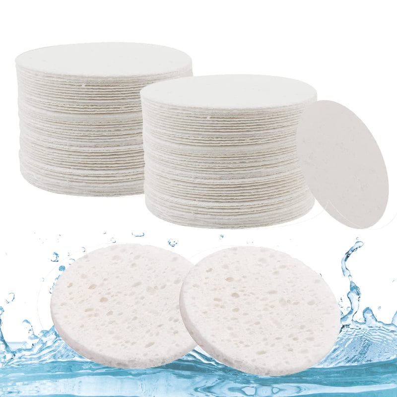60 Count Facial Sponges Cleansing, White Compressed Face Sponges Cleansing Natural Wood Pulp Cotton Face Washing Sponge Cosmetic Sponges for Makeup Removal Exfoliating(2.5 Inch) - NewNest Australia