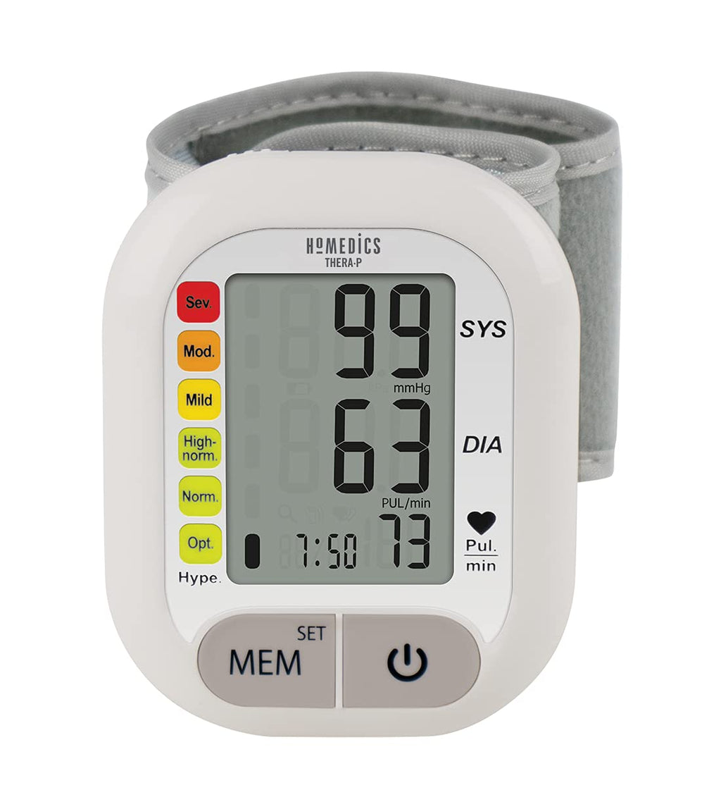 HoMedics TheraP Automatic Wrist Blood Pressure Monitor - Quick, Compact and Portable, Detects Irregular Heartbeat with Arrhythmia Detection, Systolic/Diastolic Pressure and Pulse Rate - NewNest Australia