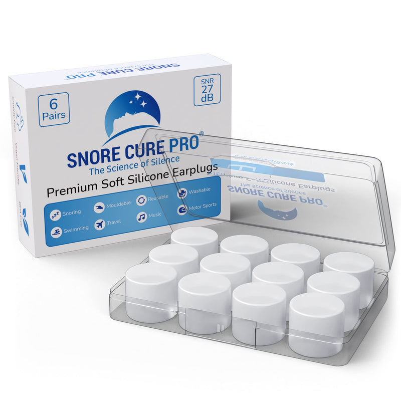 Premium Soft Silicone Earplugs | 6 Pairs - 27dB Noise Cancelling Ear Plugs | Anti Snoring Devices with Custom Stop Snoring Hypnosis Recording + Stop Snoring Ebook | Best Ear Plugs for Sleep! - NewNest Australia