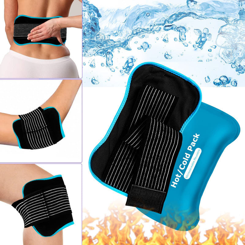 Ice Pack for Injuries, Reusable Gel Ice Pad with Adjustable Wrap, Flexible No Leaked Hot Cold Compress for Pain Relief, Easy to Use Cold Therapy Packs for Knee, Ankle, Hip, Back Pain - NewNest Australia