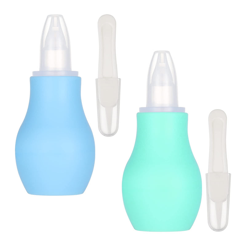 AKlamater 2 Pcs Baby Nasal Aspirator, Nasal Aspirator Newborn, Baby Nose Sucker Baby Nose Cleaner Baby Nasal Cleaner Mucus Removal for Newborns(Green+Blue) Green+blue - NewNest Australia