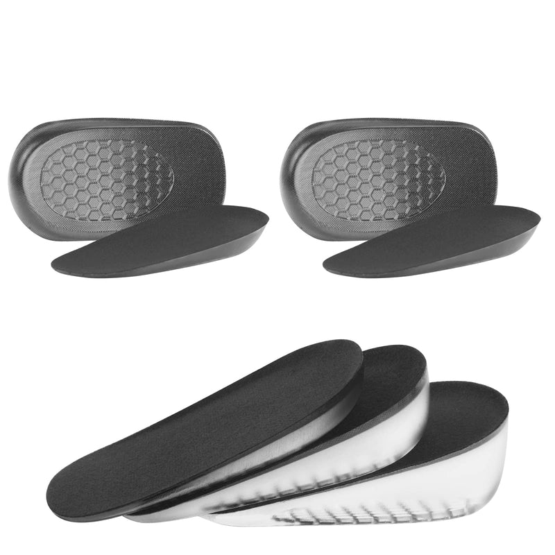 URAQT Gel Height Increase Insole, 2 Pairs Invisible Heel Lift Inserts, Elastic Shock Absorption Heel Cushion Pads Half Increased Heel Shoe Lifts, Elevator Shoe Insoles for Men and Women S for Women, Height: 1.5cm Black - NewNest Australia