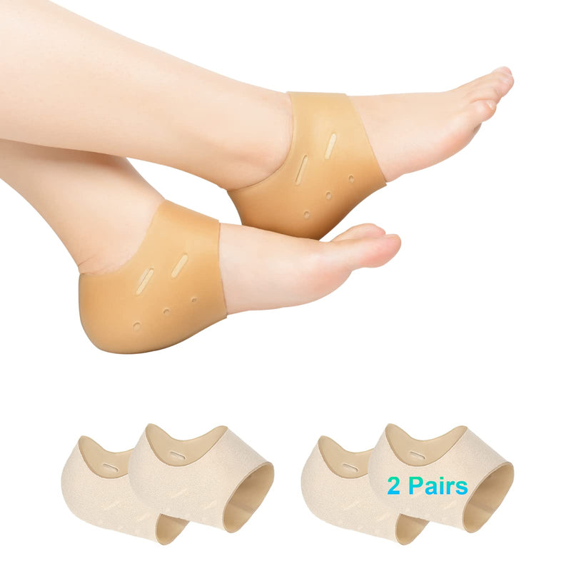 Heel Protectors, 2 Pairs Heel Cushion, Heel Sleeves, New Material, Gel Heel Cups, Heel Pads Great for Plantar Fasciitis, Heel Pain Relief, Heel Support, Heal Dry Cracked Heels, for Men and Women. - NewNest Australia