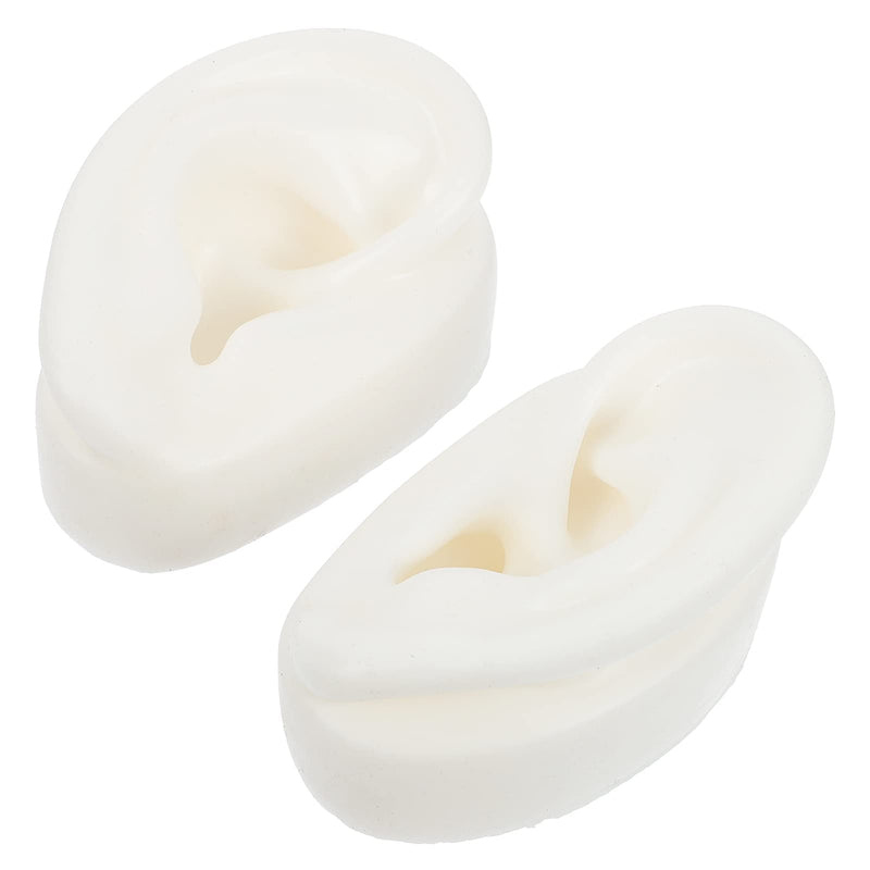 VILLCASE 1 Pair Simulation Silicone Ear Model, Studs Earring Display Props Reusable Silicone Ear Model for Teaching Ear Picking Practice Hearing Aids Wearing, 7. 00X5. 00X4. 00cm White,Olive Green - NewNest Australia