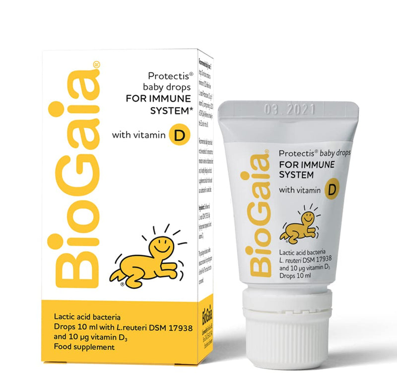 BIOGAIA Protectis Probiotic Drops with Vitamin D3 10ml Suitable for Newborn Babies,Balance Baby’s Gut Flora and Support Immune System. Contains BioGaia Patented L Reuteri DSM 17938. - NewNest Australia