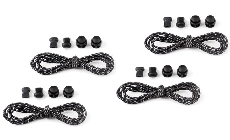 Hsthe Sea Elastic Shoelaces with Quick Fastener, No-Tie Laces, Slip-On Quick Release, Quick Lacing System with 100 cm Length for Sports, Youth & Elderly, 2 Pairs, Black - NewNest Australia