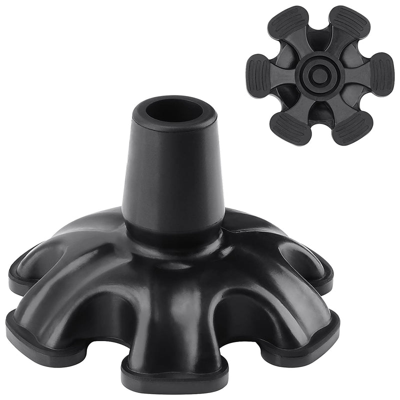 supregear Cane Tip with 6 Prong, Non-Slip 6 Support Rubber Cane Tip Self Standing Replacement Cane Tip for 19 mm Diameter Standard Walking Cane Folding Cane Cane Accessory, Black - NewNest Australia