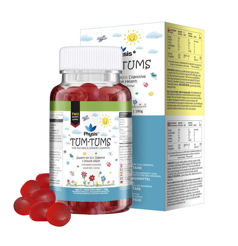 Physis Kids Multi-Biotic Gummies | 60 Gummies | Probiotics for Children | Boosted with Vitamin C | Ages 2+ | Support Digestive, Gut & Bowel Health | Constipation Relief & Stool Softener - NewNest Australia