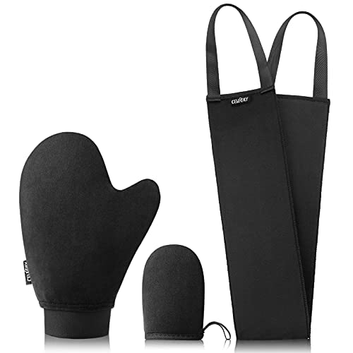 Celecily Fake Tan Mitt Applicator- Self Tanning Mitt for Self Tan Mitt ,Fake Tan Glove, Self Tanning Glove for back , PATENTED Fake Tan Mit Applicator,NO Slide Off Velvet Tanning Mitts Self Tanner 3 Set - NewNest Australia