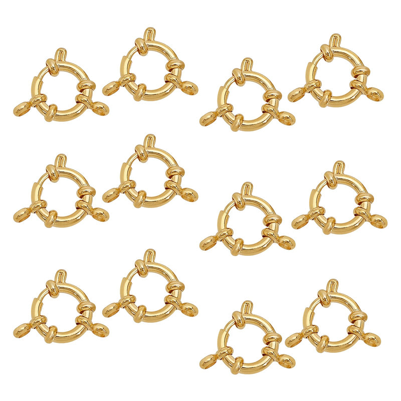 PandaHall 12pcs 24K Gold Plated Jewellery Spring Ring Clasps, 304 Stainless Steel Bracelet Necklace Link Connector Findings Charms for Brecelet Neckalce Jewellery Making DIY Craft, Golden - NewNest Australia