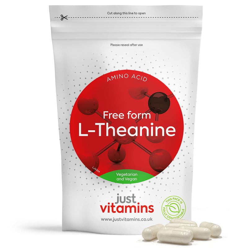L-Theanine 400mg x60 High Strength Vegan Capsules (2 Month Supply) GABA Alternative, Brain Power Nootropic L Theanine Supplement - Non GMO, Caffeine Free, Made in UK by Just Vitamins 60 Count (Pack of 1) - NewNest Australia