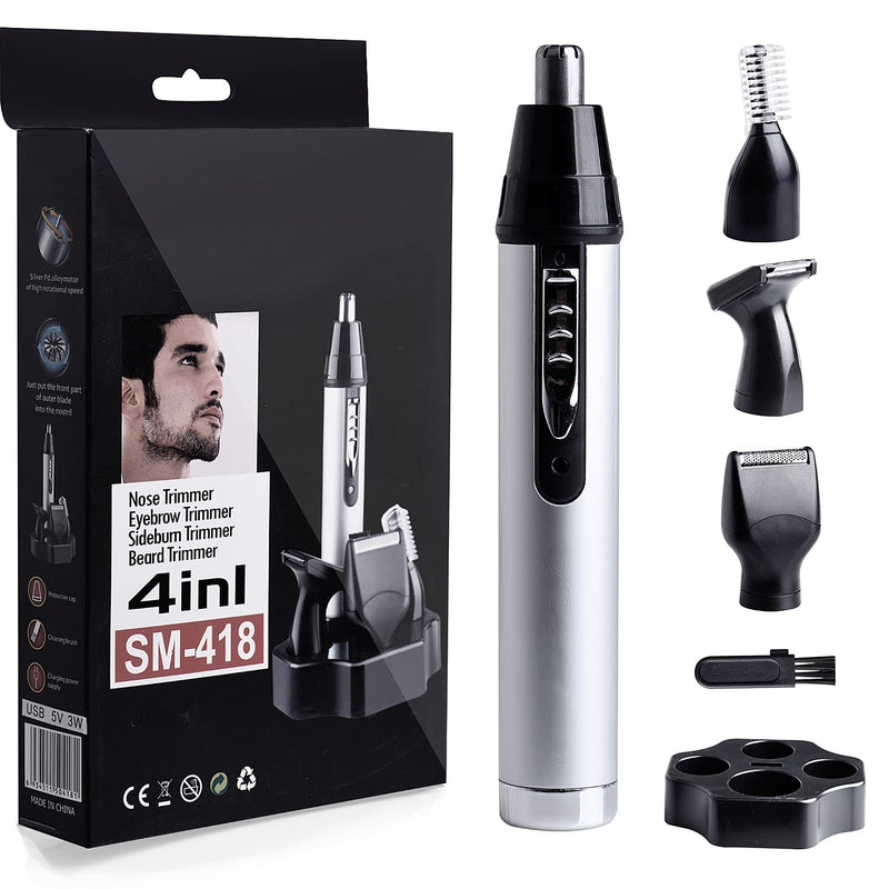Nose Hair Trimmer for Men, Dveda 2020 Upgrade Professional USB Rechargeable Nostril Nasal Hair Vacuum Cleaning System,4 in 1 Hair and Beard Clippers for Women with Waterproof,Silver - NewNest Australia