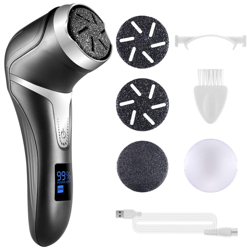 Asiaark Foot Callus Remover - Rechargeable Waterproof Electric Foot Files for Dry Hard Dead Skin and Cracked Heels, Professional Pedicure Tools with 3 Grinding Heads and 2 Speeds - NewNest Australia